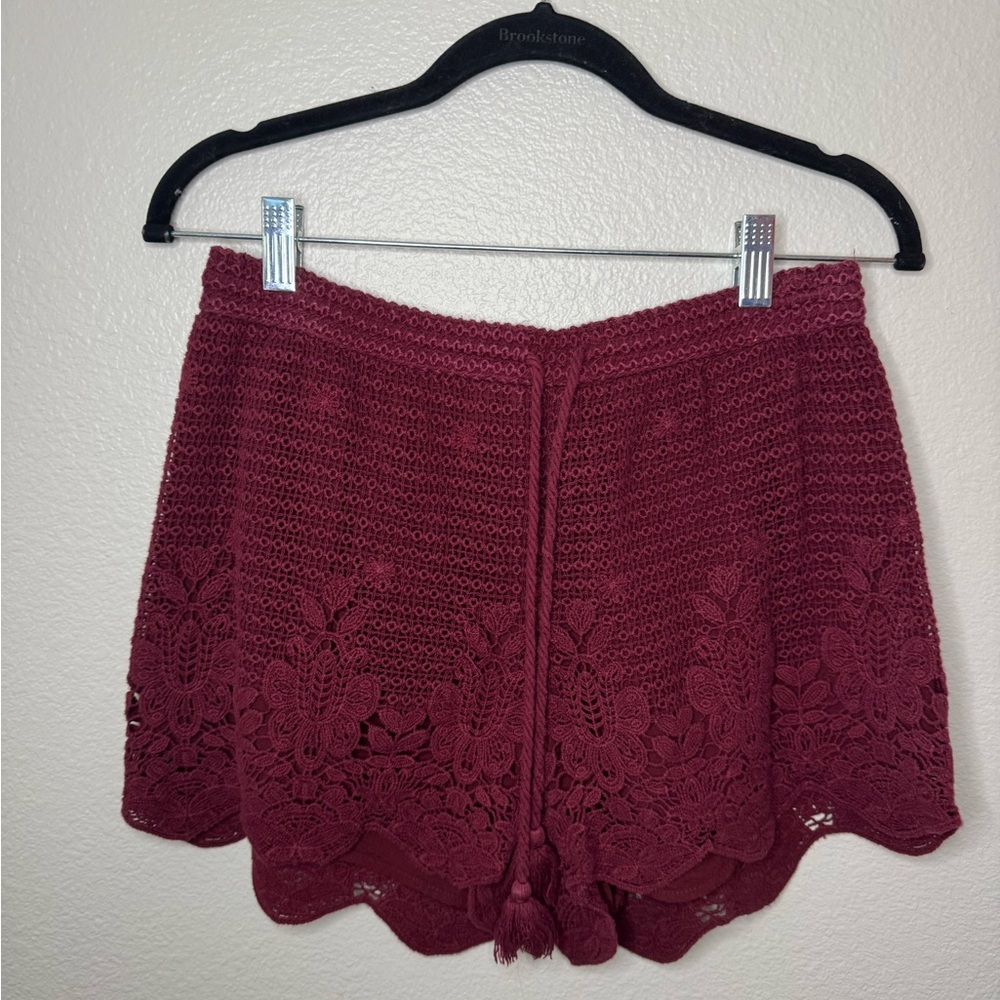 Abercrombie & Fitch Red High Waist Shorts